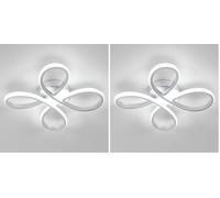 Comely Plafoniera LED, 30W 3500LM Lampada da Soffitto Moderna, Argento Lampadario LED Soffitto in Metallo per Soggiorno, Camera da Letto, Cucina, Corridoio, Bianco Freddo 6500K (Confezione da 2)