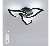 Comely Plafoniera LED a soffitto 35W, 3937LM. Design moderno in acrilico, adatto a soggiorno, camera da letto o studio. Luce dimmerabile 3000K-6500K. nero. Include telecomando per regolazione,58 cm