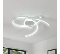 Comely Plafoniera LED a soffitto, bianca, potenza di 45W. Design curvo moderno ed elegante. Luce bianca 6500K, adatta ad ogni ambiente, come: camera da Letto o soggiorno. Lunghezza: 60 cm.