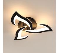 Comely - Plafoniera LED a Soffitto Moderno 36W, 4000LM. Design a fiore in acrilico, ideale per camera da letto, soggiorno o studio. Luce bianca calda 3000K. Colore esterno: nero,58cm.