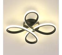 Comely Plafoniera LED da Soffitto, 30W 3500LM Lampada da Soffitto Moderna Design Fiore, Lampadario LED Nero per Camera da Letto Soggiorno Cucina Corridoio Sala da Pranzo, Luce Naturale 4500K