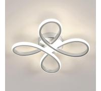 Comely - Plafoniera LED da soffitto a forma di fiore, 30W, 3375LM. Lampada LED argento, per diversi ambienti come camera da letto e soggiorno. Luce neutra 4500K. Dia 30cm