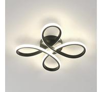 Comely - Plafoniera LED da soffitto a forma di fiore, 30W, 3375LM. Lampada LED nera per diversi ambienti come camera da letto e soggiorno. Luce neutra 4500K. Dia 30cm