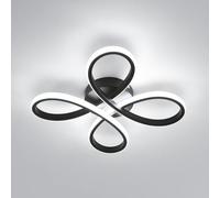 Comely Plafoniera LED Moderna, 30W 3375LM Lampada da Soffitto, Illuminazione a Soffitto Forma di Fiore per Corridoio, Balcone, Camera da Letto, Soggiorno, Luce Bianca 6500K, 30cm, Nero