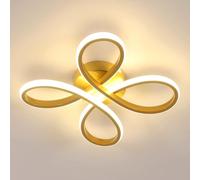 Comely Plafoniera LED Soffitto, 30W 3375LM Lampada da Soffitto Illuminazione a Soffitto Creativo Forma di Fiore per Camera da letto, Soggiorno, Cucina, Luce Calda 3000K, 30cm, Oro