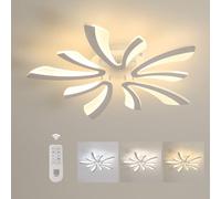 Comely Plafoniera LED Soffitto Dimmerabile, Lampada da Soffitto con Telecomando, 48W 5400LM 3000K~6500K Dia70cm, Creativo Acrilico Moderna Plafoniera per Soggiorno Camera da Letto, Bianco