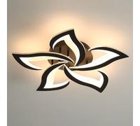 Comely Plafoniera LED da soffitto moderna 60W, 6750LM. Design creativo a fiore in acrilico, ideale per diversi spazi come camera da letto o soggiorno. Luce bianca calda 3000K,nero,60cm.