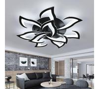 Comely Plafoniera LED da soffitto moderna 84W, 6500K. Design creativo a forma di fiero con 10 petali in acrilico e ferro, ideale per soggiorno, camera da letto o cucina,nero,82cm