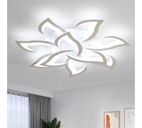 Comely Plafoniera LED da soffitto moderna 84W, 6500K. Design creativo a forma di fiore con 10 petali in acrilico e ferro, ideale per soggiorno, cucina o camera da letto,bianco,82cm