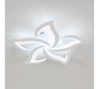 Comely Plafoniera LED da soffitto moderna bianca, 60W, 6750LM. Design elegante a petalo in acrilico, ideale per soggiorno, camera da letto, sala da pranzo o bagno. Luce bianca fredda 6500K, 60cm