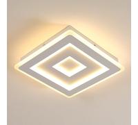 Comely - Plafoniera LED da soffitto quadrata moderna, bianca, 36W 4050LM. Lampada LED bianca per diversi ambienti come camera da letto e soggiorno. Luce calda 3000K. Lato: 28cm.
