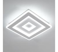 Comely - Plafoniera LED da soffitto quadrata moderna, bianca, 36W. Lampada LED bianca per camera da letto e soggiorno. Luce bianca fredda 6500K. Lato: 40cm.