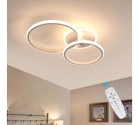 Comely Plafoniera LED Dimmerabile 42W 4700LM con Telecomando 3000K-6500K, Rotonda Bianca Lampada da Soffitto Moderna per Cucina Soggiorno Corridoio