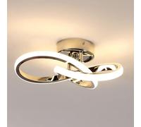 Comely Plafoniera LED Moderna, 22W 2475LM Lampada da Soffitto Argento Design Fiore, Lampadario LED per Cucina Camera da Letto Corridoio Bagno, Luce Calda 3000K, 25CM