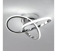 Comely Plafoniera LED Moderna, 30W 3300LM Design Fiore Lampada da Soffitto Argento, 6500K Bianco Freddo Lampadario LED Acrilico per Soggiorno Cucina Bagno Camera da Letto Corridoio