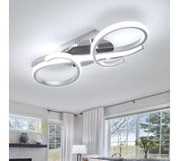 Comely Plafoniera LED Moderna 36W, Lampada da Soffitto Argento Creativa a forma di figura 8 a croce, 6500K Bianco Freddo Lampadario LED Soffitto per Camera da Letto Studio Cucina Ufficio Corridoio