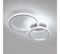 Comely Plafoniera LED Moderna, 42W 4700LM Lampada da Soffitto 6500K Bianco Freddo, Rotondo Lampadario LED Soffitto per Soggiorno, Camera da Letto, Sala da Pranzo, Argento