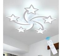 Comely Plafoniera LED Moderna, 50W Plafoniera Dimmerabile con Telecomando | Creativo Forma di Stella a 5 Teste Plafoniera Grande per Camera da Letto, Soggiorno, Sala da Pranzo, 70CM