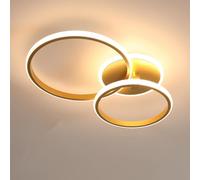 Comely Plafoniera LED Moderno, 42W 4700LM Lampada da Soffitto LED, Oro Rotondo Lampadario Soffitto in Acrilico per Soggiorno Camera da Letto Cucina, 3000K
