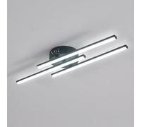Comely Plafoniera LED, Nero 18W 2000LM Design Linee Lampada Moderna da Soffitto, Lampadario LED Soffitto in Metallo per Sala da Pranzo, Soggiorno, Corridoio, Cucina, Bianco Freddo 6500K
