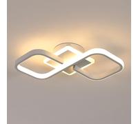 Comely Plafoniera LED quadrata a Soffitto, bianca, potenza di 36W, 4050LM. Design Moderno con 2 quadrati. Luce calda 3000K, adatta ad corridoio, cucina, camera da letto o soggiorno, 40,5cm