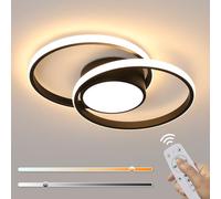 Comely - Plafoniera LED rotonda a soffitto 40W, 4500LM. dimmerabile con telecomando 3000K-6500K. Plafoniera con design moderno adatta ad ogni ambiente. Lunghezza maggiore: 40cm. Colore: nera.