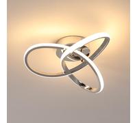 Comely - Plafoniera LED rotonda a Soffitto, argento, potenza di 30W, 3375LM. Design Moderno a intreccio. Luce bianca calda 3000K, adatta ad Corridoio, Cucina, Camera da Letto o Soggiorno, 30cm.