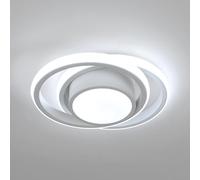 Comely - Plafoniera LED rotonda a Soffitto, bianca, potenza di 32W, 3150LM, Luce Bianca 6500K, in Ferro e Alluminio, adatta ad ogni ambiente, come Camera da Letto, Cucina o Soggiorno.