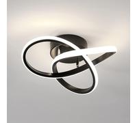 Comely - Plafoniera LED rotonda a Soffitto, nera, potenza di 30W, 3375LM. Design Moderno a intreccio. Luce naturale 4500K, adatta ad Corridoio, Cucina, Camera da Letto o Soggiorno,Dia 30cm