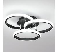 Comely Plafoniera LED rotonda a Soffitto, nera, potenza di 40W, 4500LM, con Design Moderno. Luce Bianca fredda 6500K, adatta ad Corridoio, Cucina, Camera da Letto o Soggiorno,40cm