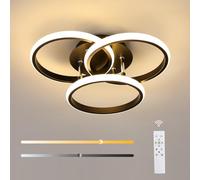 Comely Plafoniera LED rotonda a Soffitto, nera, potenza di 42W, 4500LM, con Design Moderno.Dimmerabile con telecomando 3000K-6500K, adatta ad Corridoio, Cucina, Camera da Letto o Soggiorno,40cm