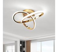 Comely Plafoniera LED Soffitto 30W 6500K Bianco Freddo 3375LM Lampada da Soffitto Moderna, Lampadario LED Soffitto per Soggiorno Camera da letto Cucina Corridoio (Oro)