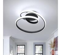 Comely Plafoniera LED Soffitto, 36W Design Spirale Lampada da Soffitto Moderna, Lampadario LED Soffitto Nero per Camera da letto Sala Cucina Bagno Corridoio, Bianco Freddo 6500K