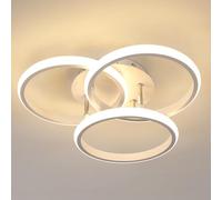 Comely Plafoniera LED Soffitto 40CM 3000K, 40W 4500LM Lampadario LED Soffitto Creativo Rotondo Luce Calda, Plafoniere Bianco Moderna in Alluminio per Camera da Letto, Soggiorno, Cucina