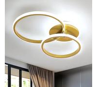 Comely Plafoniera LED Soffitto, 42 W 4700 LM Oro Lampada da Soffitto 6500 K, 3 Anelli Lampadario LED Soffitto Acrilico per Soggiorno Camera da Letto Cucina Ufficio