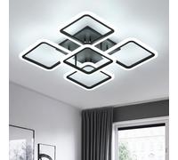 Comely Plafoniera LED Soffitto, 5 Quadrata Lampada da Soffitto 61W 7000LM, 60cm Lampadario da Soffitto Nero per Camera da Letto, Soggiorno, Cucina, Studio, Bianco Freddo 6500K