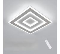 Comely Plafoniera LED Soffitto Dimmerabile 3000K-6500K con Telecomando, Bianco Quadrata LED Lampadario Soggiorno 52W 5850LM, Lampada da Soffitto per Camera da Letto, Soggiorno, Corridoio