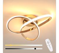 Comely Plafoniera LED Soffitto Dimmerabile, 36W Lampada da Soffitto con Telecomando 3000K-6500K, Ø40CM 4050LM Lampadario LED Moderna per Cameretta, Cucina, Soggiorno (Oro)