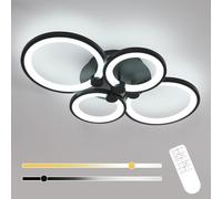 Comely Plafoniera LED Soffitto Dimmerabile, 42W 4700LM Lampada da Soffitto con Telecomando, 3000K~6500K, Creativo Acrilico Moderna Plafoniera per Soggiorno Camera da Letto Ufficio, Nero