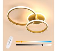 Comely Plafoniera LED Soffitto Dimmerabile, 42W Lampada da Soffitto con Telecomando 3000K-6500K, Rotondo Lampadario LED Moderna per Camera da Letto, Cucina, Soggiorno, Oro