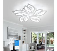 Comely Plafoniera LED Soffitto Dimmerabile, 45W 5200LM Lampada da Soffitto Moderna con Telecomando/APP, Lampadario LED Design a Petalo Creativo per Camera da Letto, Soggiorno, Cucina, Dia 60cm