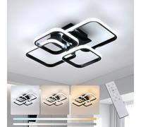 Comely Plafoniera LED Soffitto Dimmerabile, 48W 5400LM Lampada da Soffitto LED Moderna con Telecomando e Funzione di Memoria, Lampadario per Camera da Letto Cucina Sala Pranzo Studio