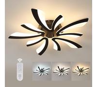 Comely Plafoniera LED Soffitto Dimmerabile, 48W 5400LM Moderna Lampada da Soffitto con Telecomando, Grande Plafoniere LED Soffitto per Soggiorno Camera da Letto, Dia70cm, Dimmerabile 3000K-6500K, Nero