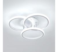 Comely Plafoniera LED Soffitto Dimmerabile Moderno, 40W 4500LM 40cm 3000K-6502K, Lampada da Soffitto Moderna Forma Fiore con Telecomando per Camera da Letto, Soggiorno, Bianco
