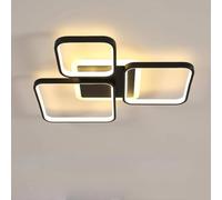 Comely Plafoniera LED Soffitto Dimmerabile Quadrata Moderno, 57cm 45W 3000K-6500K Nero, Lampada da Soffitto LED Moderna con Telecomando per Camera da Letto, Soggiorno