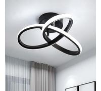 Comely Plafoniera LED Soffitto Moderne, 22W 2500LM Lampada da Soffitto in Acrilico, Rotonda Nero Lampadario LED per Soggiorno Camera da Letto Cucina Corridoio, Bianco Freddo 6500K