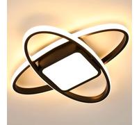 Comely Plafoniera LED Soffitto Moderno Girare, 42W 4725LM Nero Lampada da Soffitto Moderna, Lampadario Soffitto per Camera da Letto, Soggiorno, Couloir, Luce Calda 3000K, 40cm