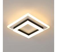 Comely Plafoniera LED Soffitto Quadrata, 24W Lampada Moderna, Lampadario Bianca in Acrilico per Soggiorno, Bagno, Camera da Letto, Corridoio, Bianco Caldo 3000K