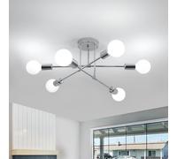 Comely Plafoniera SputniK Moderno, Cromo 6 Luci E27 Lampadario Industriale