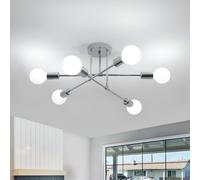 Comely Plafoniera SputniK Moderno, Cromo 6 Luci E27 Lampadario Industriale | Lam